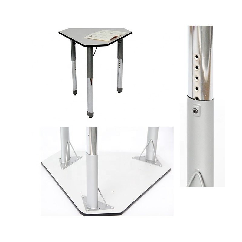 Metal Chrome Oval Tube Adjustable Table Leg Furniture Desk Bar Legs Lifting Metal Telescopic Table Legs