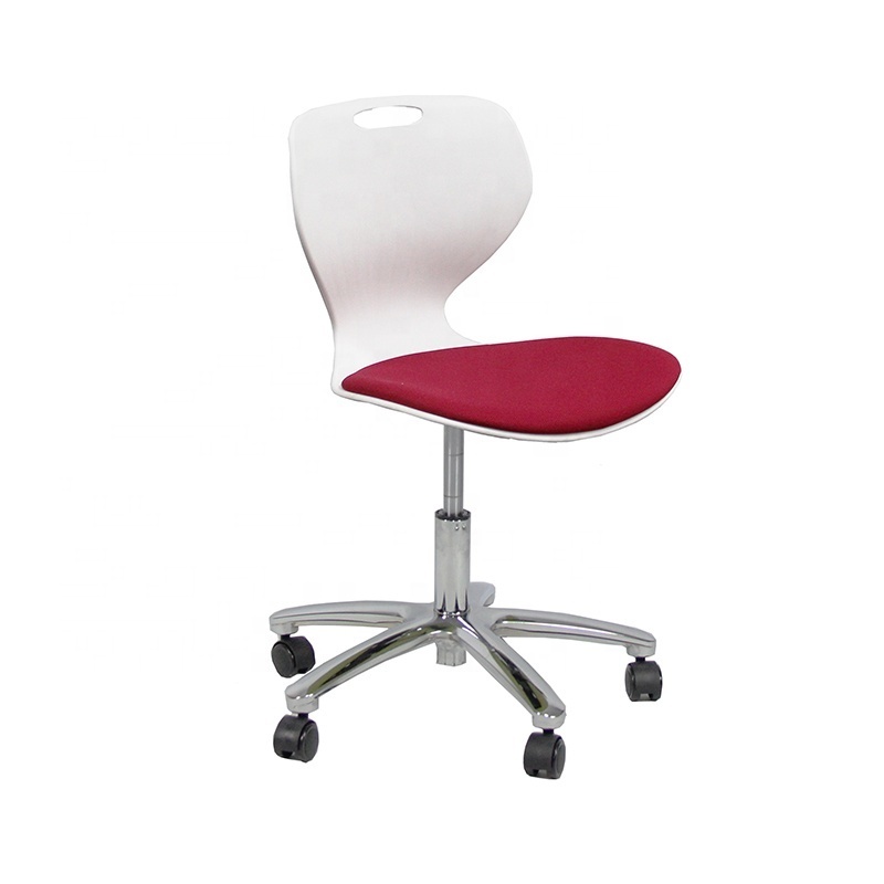 high quality one piece injection mold PP seat office school lab swivel height adjustable chair