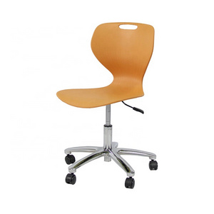 high quality one piece injection mold PP seat office school lab swivel height adjustable chair