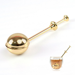 Fine Mesh Gold Tea Ball Strainer Stainless Steel Tea Infuser for  Loose Leaf Teas