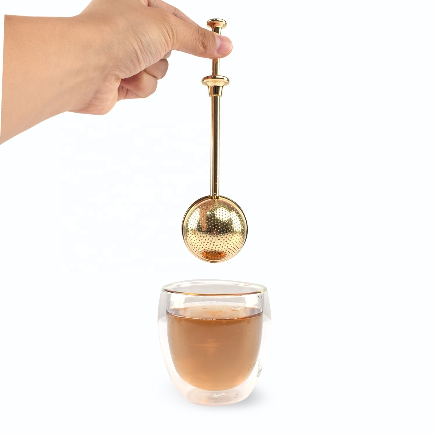 Fine Mesh Gold Tea Ball Strainer Stainless Steel Tea Infuser for  Loose Leaf Teas