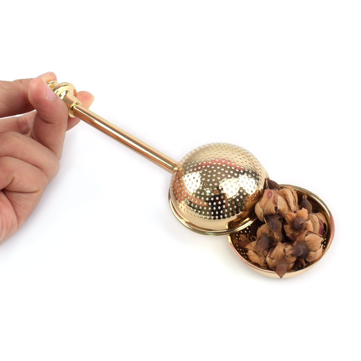 Fine Mesh Gold Tea Ball Strainer Stainless Steel Tea Infuser for  Loose Leaf Teas