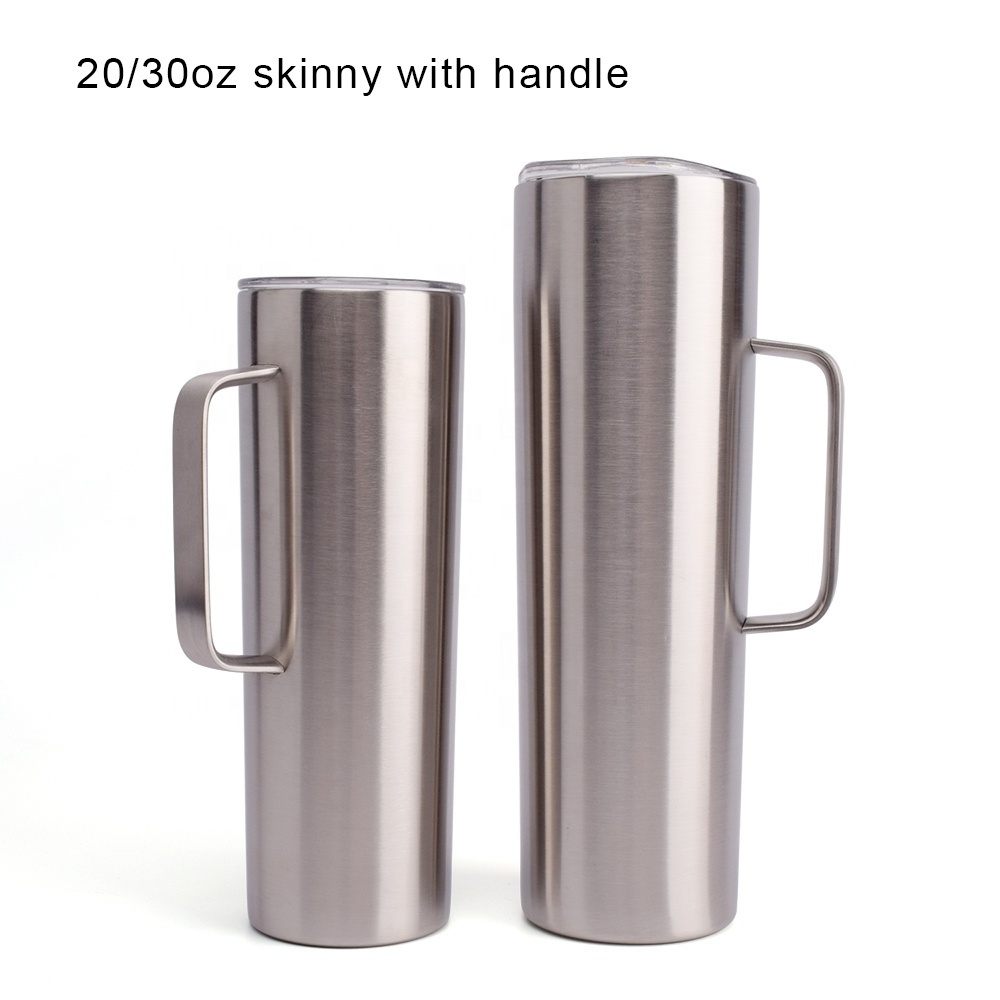 20oz Stainless Steel Straight Skinny Double Wall Vacuum Insulated Tumbler with Lid and Straw