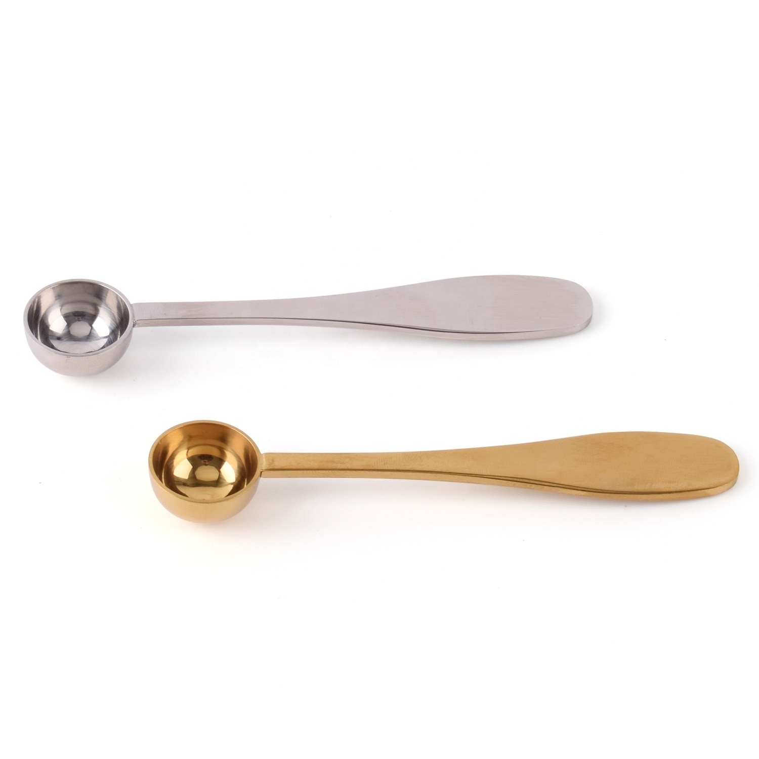 Multi Size Gold Colored  5ML Loose Leaf Tea Spoon Silver Stainless Steel Scoop