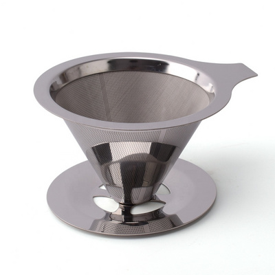 Double Mesh Line Stainless Steel Pour-over Coffee Dripper Slow Drip Brew Coffee Filter