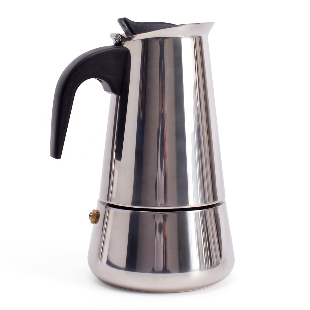 Italian Style Stainless Steel Moka Pot Induction Stovetop Espresso Maker