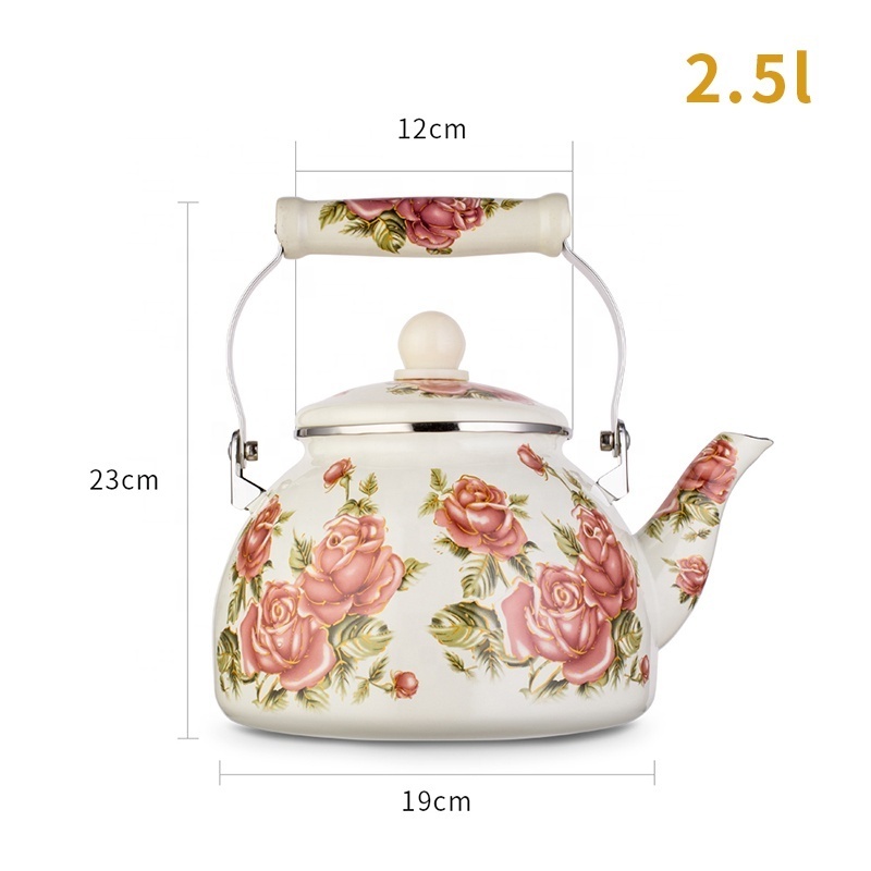 2.8L, 3L Enamel Teapot Porcelain Enameled Tea Kettle for Stovetop and Induction