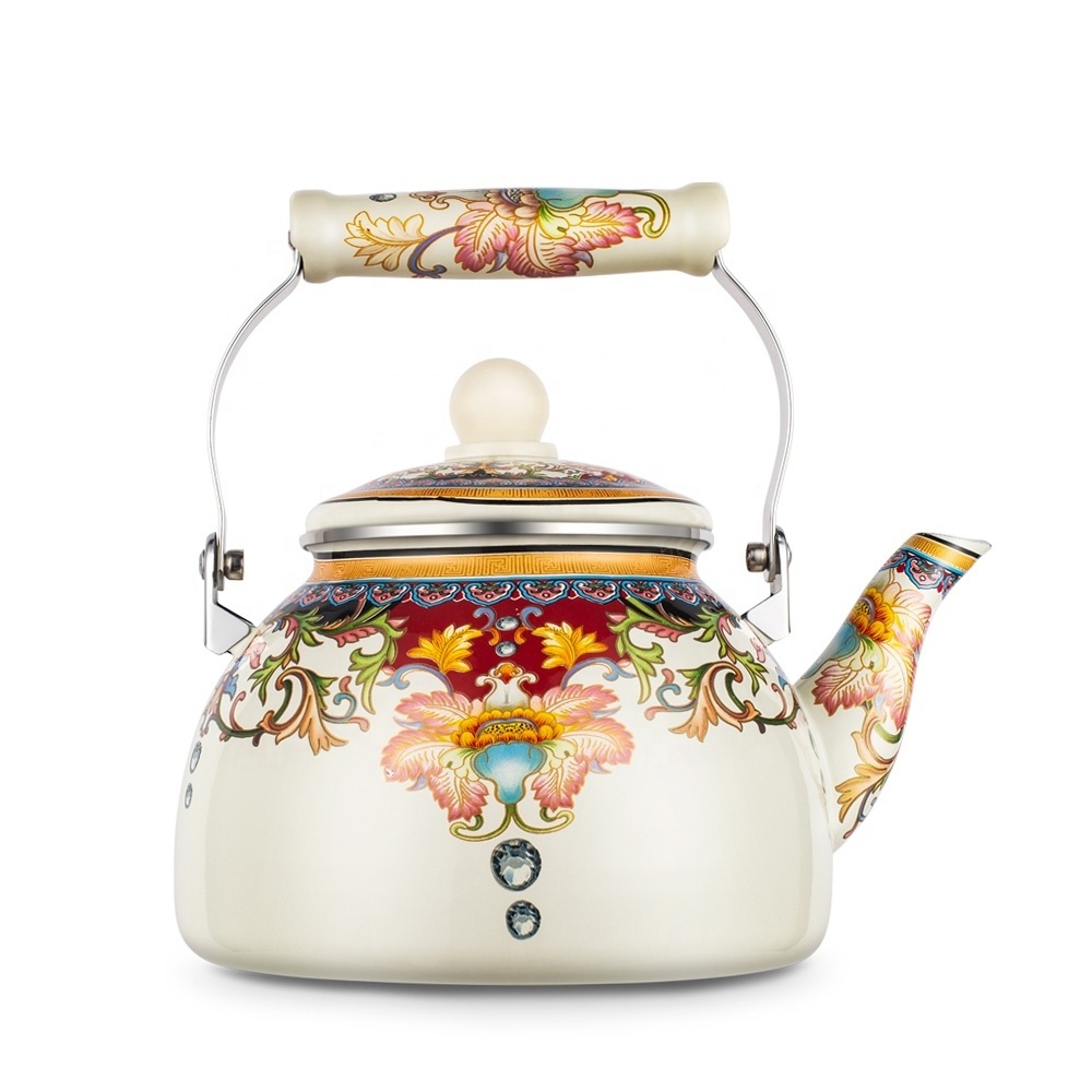 2.8L, 3L Enamel Teapot Porcelain Enameled Tea Kettle for Stovetop and Induction