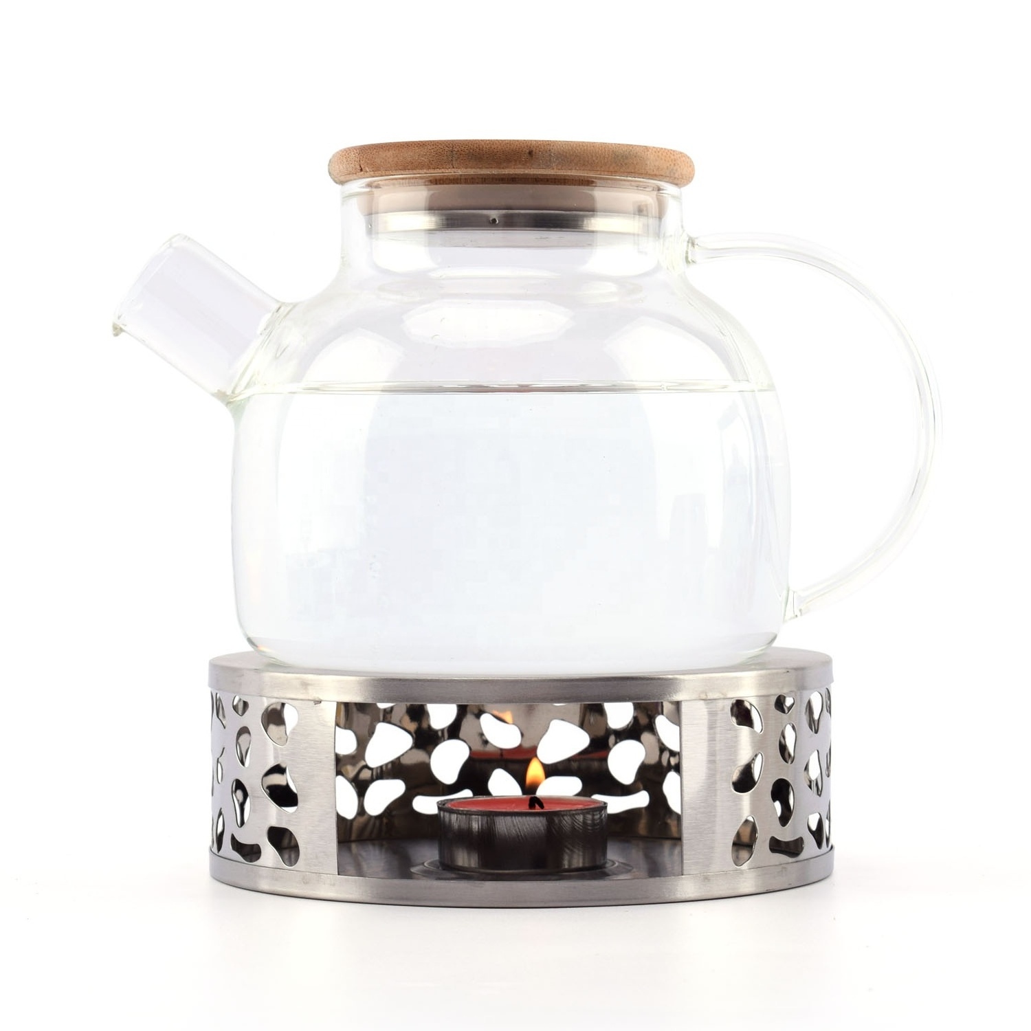 Classic Teapot Warmer Stainless Steel Tea Warmer Candle for Ceramic, Glass Teapot