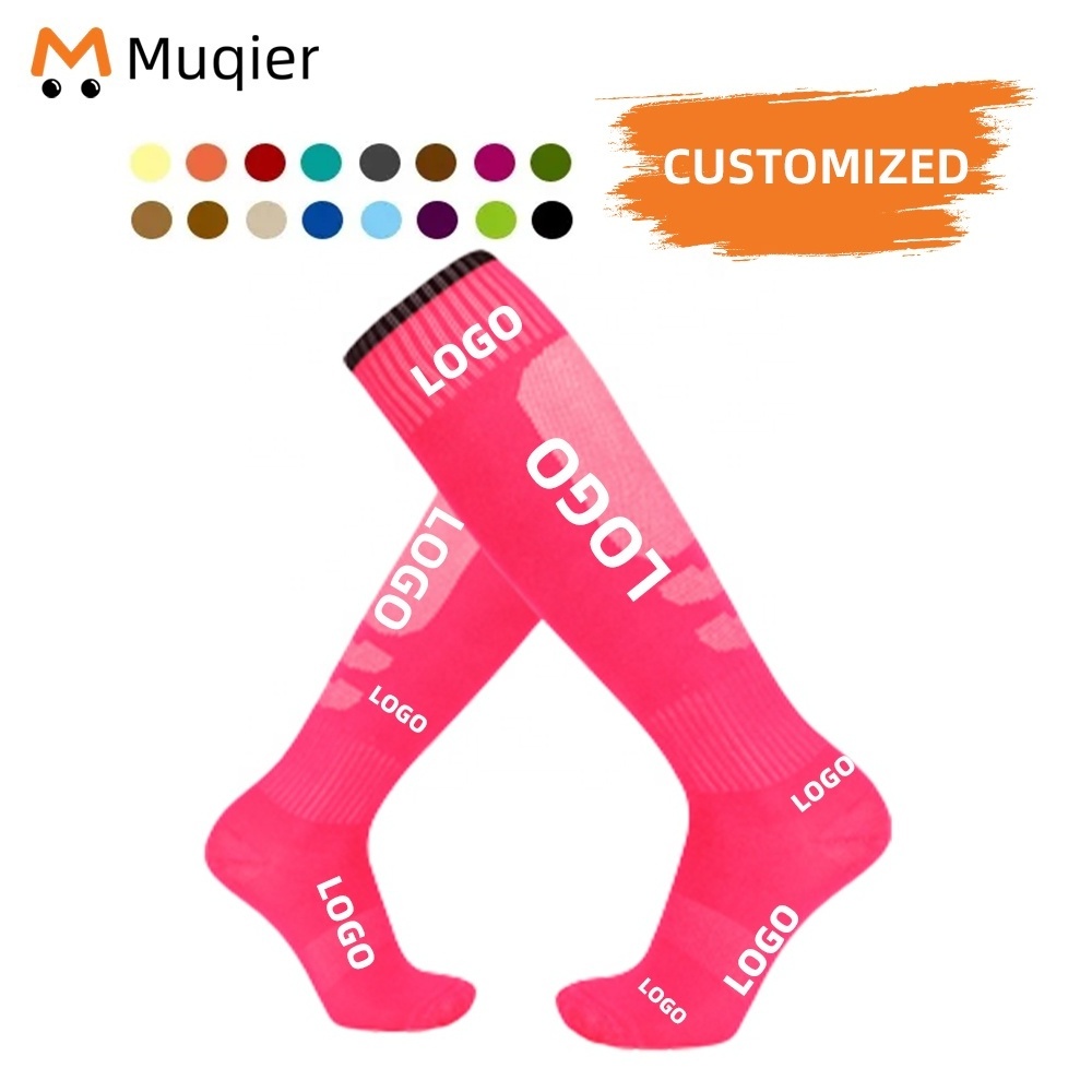 Wholesale Teenager pink Youth Soccer Socks grip socks football custom Football Kids anti slip sports socks For Boys