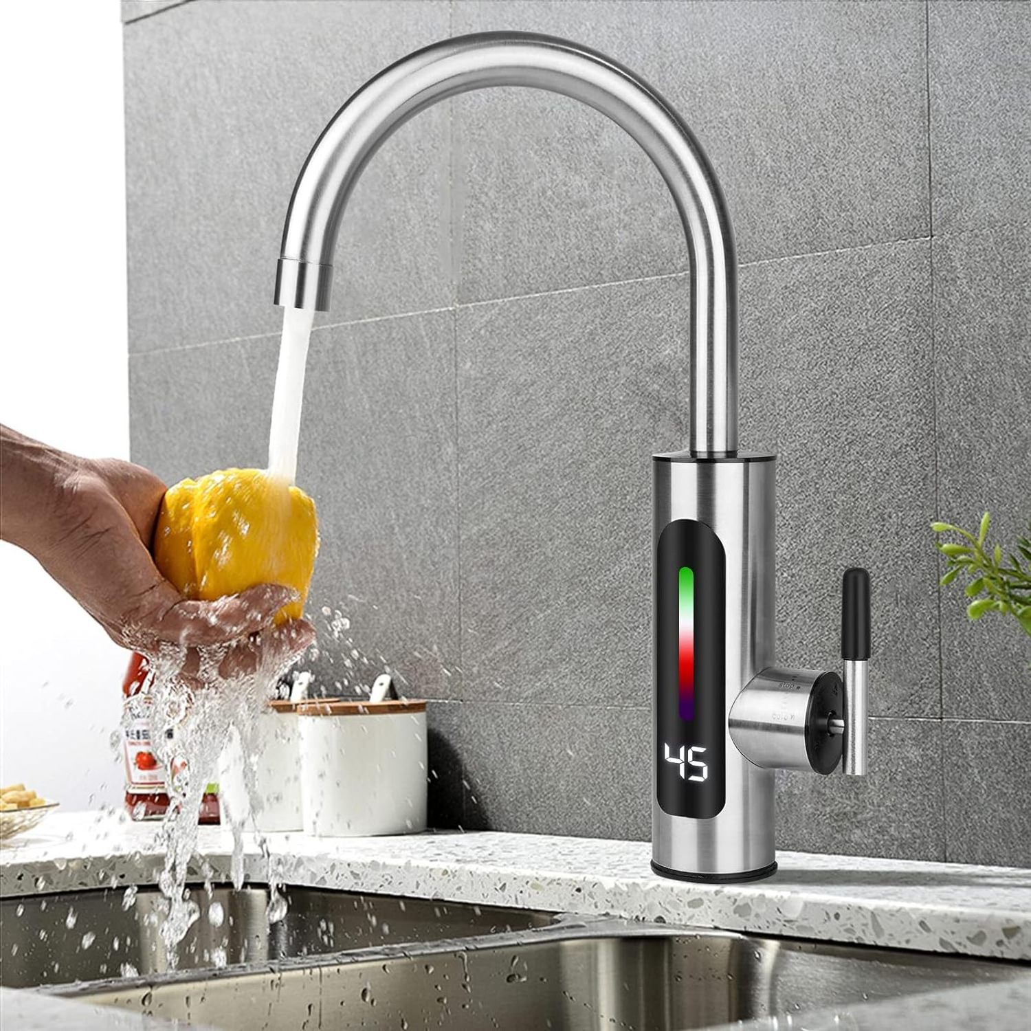 Heater Tap Mini 3s Instant Heating Electric Faucet 3000W Electric Hot Water Faucet with LED Digital EW004