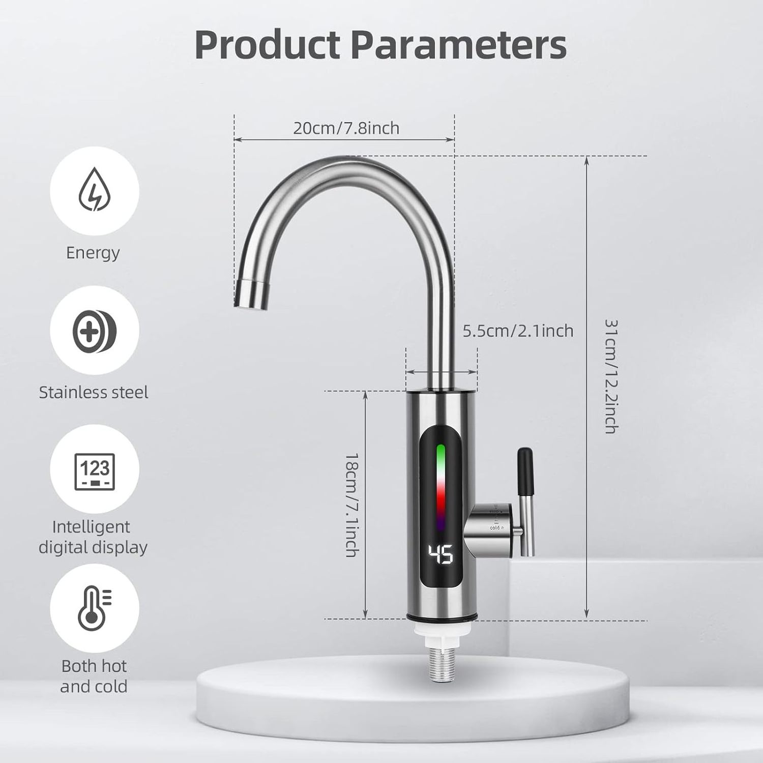 Heater Tap Mini 3s Instant Heating Electric Faucet 3000W Electric Hot Water Faucet with LED Digital EW004