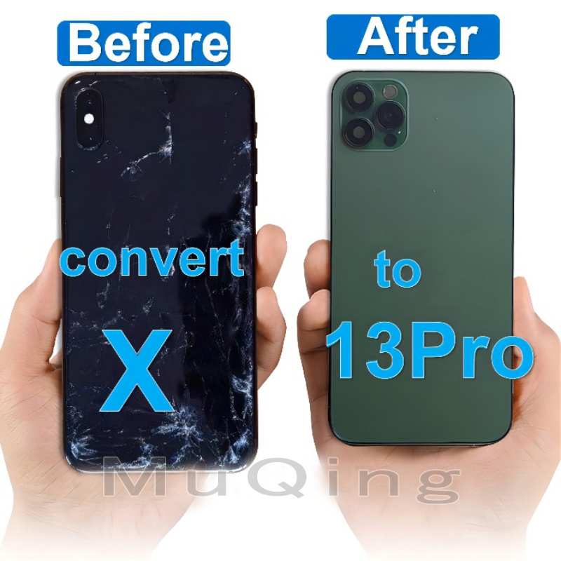 DIY Back housing For iPhone X convert to 12 Pro 13 Pro XR 11 to 12 13 XS Max to 12 Pro Max battery back cover