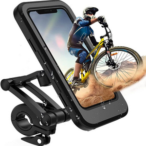 Phone Holder for Bike Waterproof Motorcycle Handlebar Mount Mountain Bicycle Cellphone Clamp