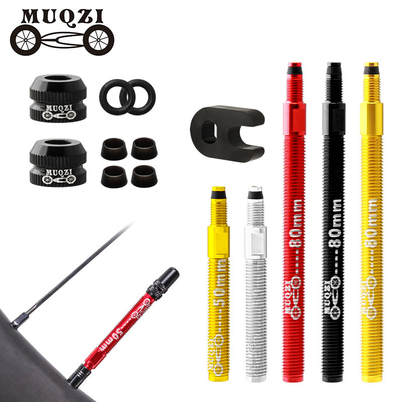 MUQZI Bicycle Accessories Tubeless presta valve extender 50mm/80mm Bike Valve Extender