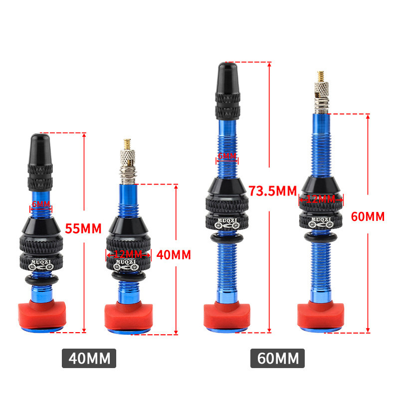 MUQZI MTB Road Bicycle Tubeless Valve 40mm 60mm Aluminum Alloy Tubeless Tire F/V Presta Valve Stem