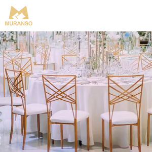 Wholesale Gold Party Throne Chiavari Chairs Stackable Stainless Steel Hotel Wedding Event Chairs