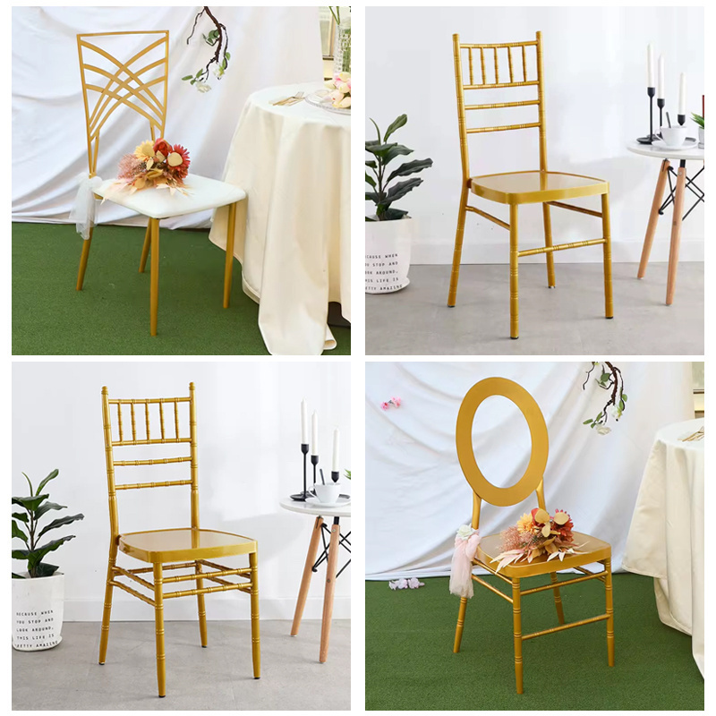 Wholesale Gold Party Throne Chiavari Chairs Stackable Stainless Steel Hotel Wedding Event Chairs