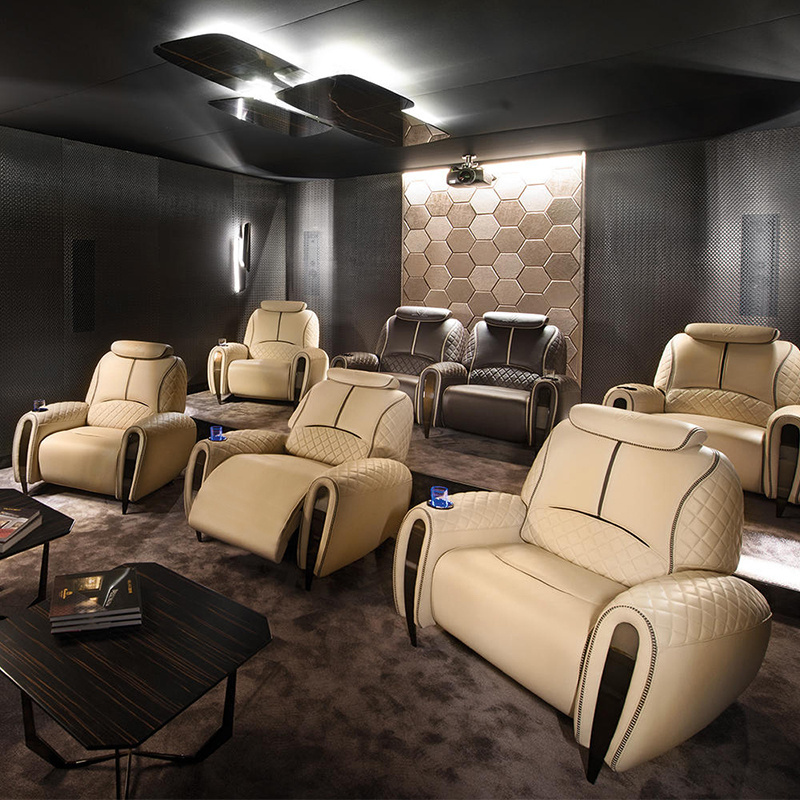 Custom Electric Home Theater Recliner sofa chair Recliner Seat Cinema Sofa with Massage Function