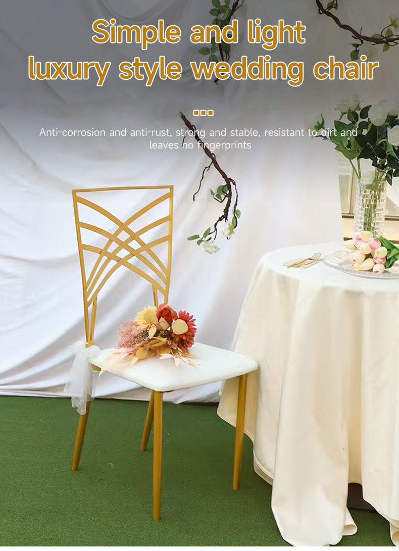 Wholesale Gold Party Throne Chiavari Chairs Stackable Stainless Steel Hotel Wedding Event Chairs