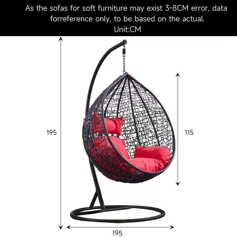 Modern Outdoor Furniture Patio Swings Hanging Egg Swing cocoons Chair Garden Hanging Chair With Metal Stand