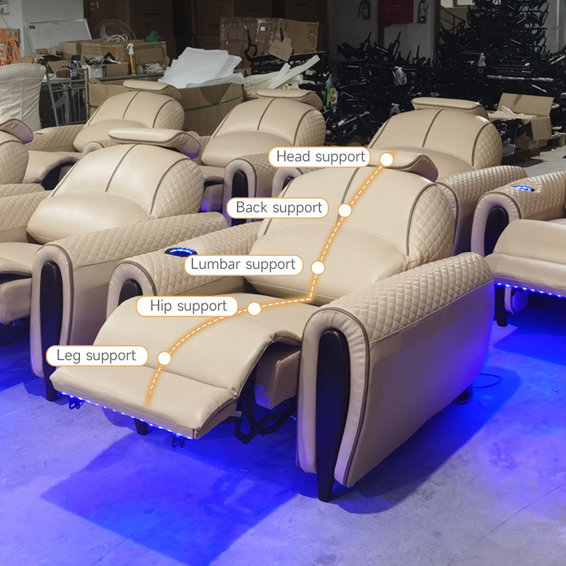 Custom Electric Home Theater Recliner sofa chair Recliner Seat Cinema Sofa with Massage Function