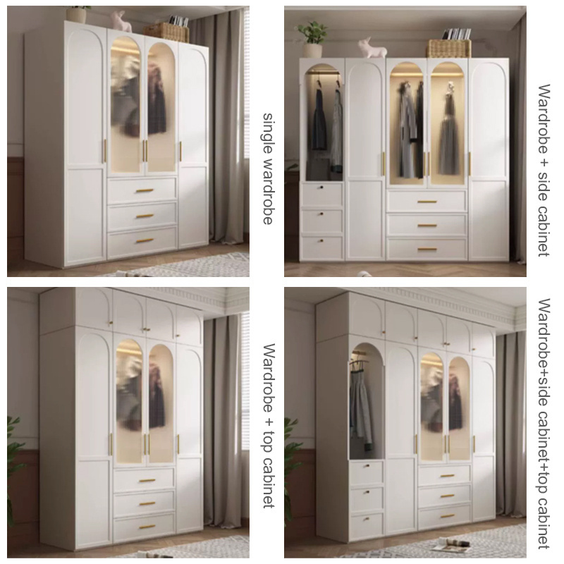 Durable Bedroom Furniture Clothes Combination Cupboards Modern Closet Organizer Wooden Cabinet Wardrobes