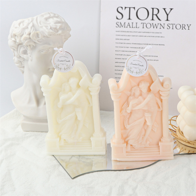 Pure handmade smokeless soybean wax angel scented candle personal shooting props home bedroom decoration