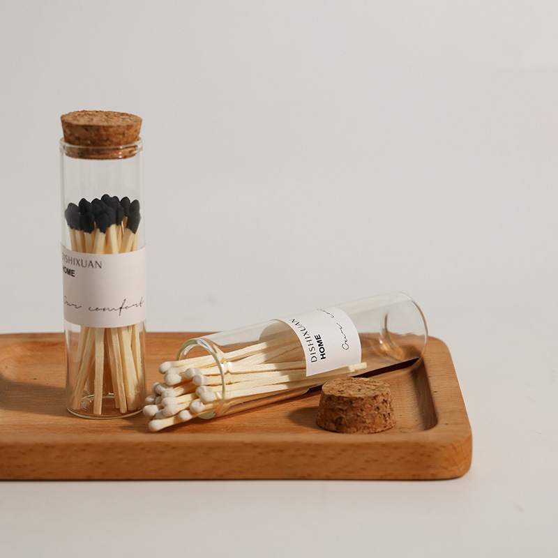 Momoer Old-Fashioned Match Scented Candle Match Stem Extended Home Retro Wooden