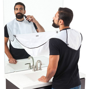 Beard Apron Beard Catcher for Men Shaving & Hair Clippings Non-Stick Beard Cape Grooming Cloth Waterproof with 2 Hooks