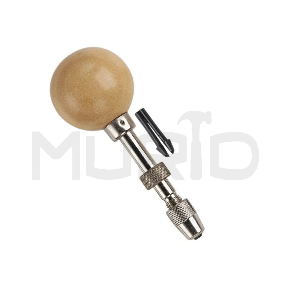 Pin Vise Hand Held Chuck Holder Round Ball Wood Handle New product with excellent work high rated in demand it has round head