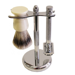 High quality shaving brush shave stand and straight razor metal men shaving set for men shaving best quality and high in demand