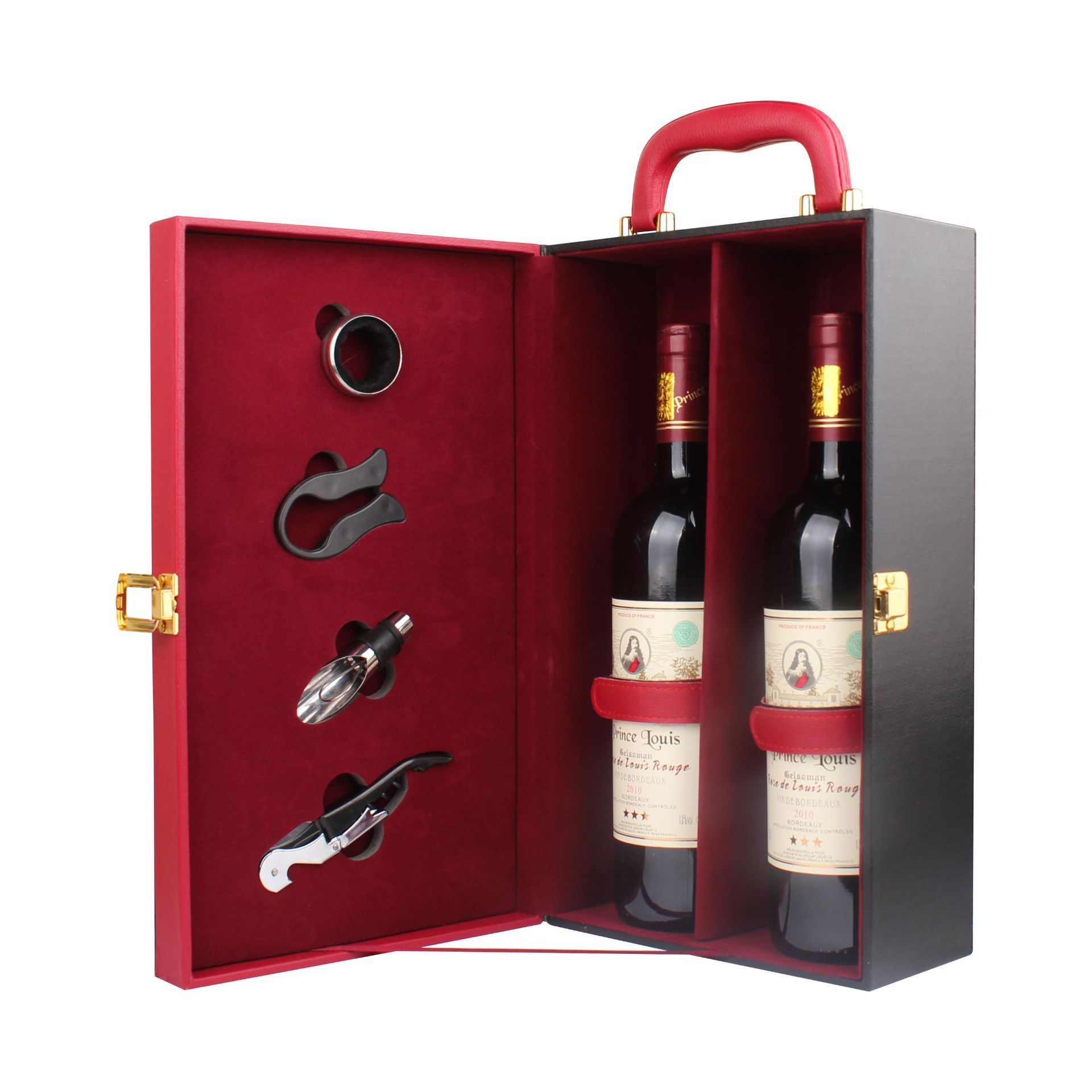 Top fashion cheap packaging bottle of wine box vintage custom leather wine gift box