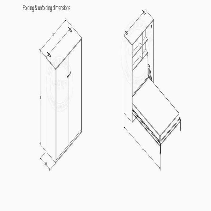 2020 Hot Sale folding wall bed with sofa murphy fold down bunk beds wall mounted bed mechanism