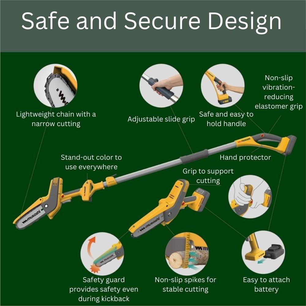 Hand Saw Telescopic Pole Long Reach18V 2.2 Meters Light Weight Rechargeable Battery lithium chainsaw