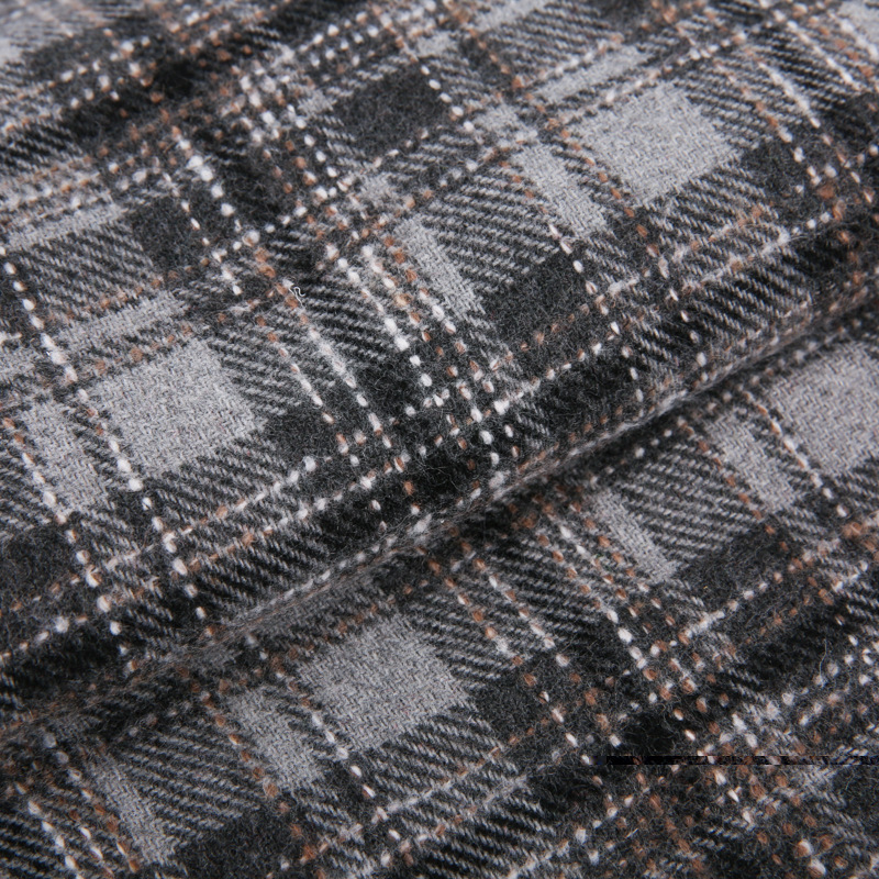 No MOQ wholesale 30% cotton 70% polyester boucle tweed plaids fabric stock lot for coat suit