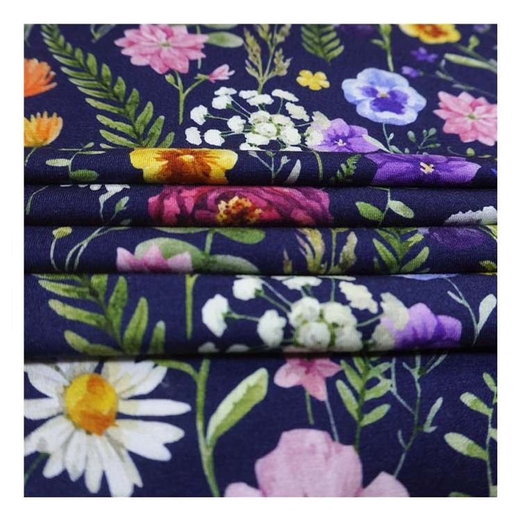 High quality wholesale printed 100% cooling bamboo fiber spandex fabric 4 way stretch for sportswear