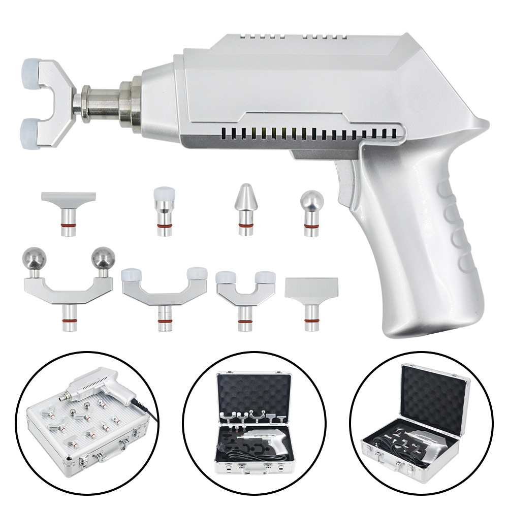 2022 New 1500N 30 Levels 8 Heads Replaceable Electric Chiropractic Tools Spine Adjusting Gun For Cervical Massage Instrument