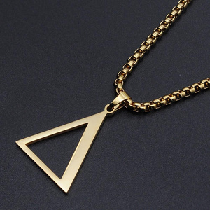 Delta Charms Fraternity Nackalce Triangle Charms 14k Laminated Gold Greek Sorority Jewelry Delta Pyramid Chain Box