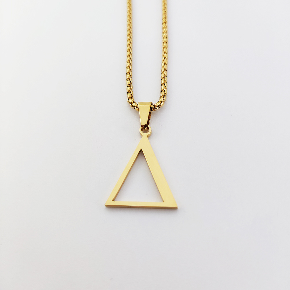 Delta Charms Fraternity Nackalce Triangle Charms 14k Laminated Gold Greek Sorority Jewelry Delta Pyramid Chain Box