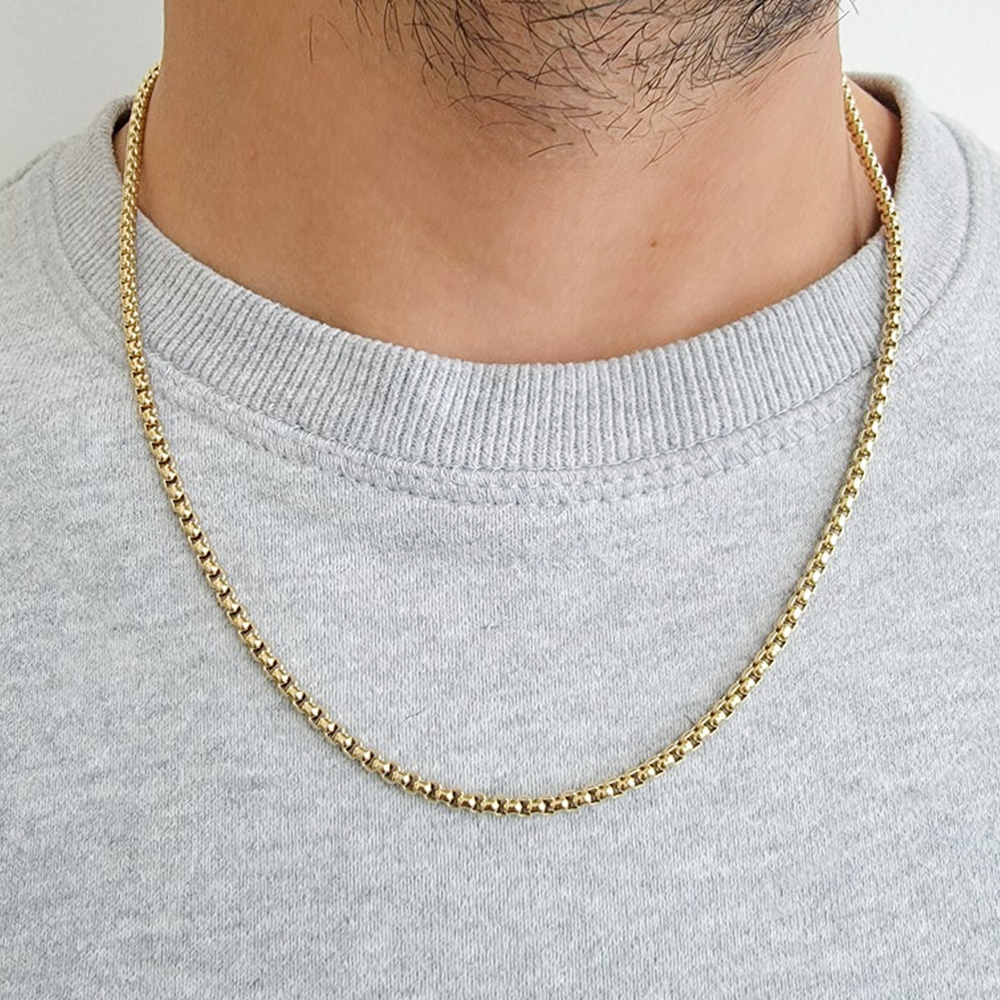 Round Pearl Gold Chain Design For Men Gold Filled Chains Wholesale Stainless Steel Chain Necklaces Bulk 2024 New Arrivals