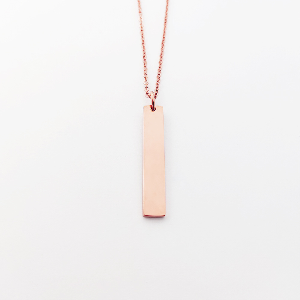 Trendy Dainty Blank Bar Charm Necklace Wholesale High Quality Vertical Bar Necklace Jewelry Costume Necklace Joyeria De Acero