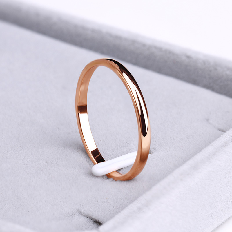 Stainless Steel Men & Women Golden Couple Matching Wedding Rings # Gold Ring Custom Disc Simple Rings