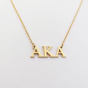 Fashion AKA Sorority Stainless Steel Jewelry Personalized Greek Initial Necklace Custom Logo Acero Inoxidable Joyeria