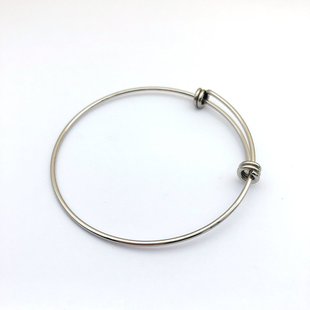 High Quality Adjustable Wire Blank Bangle Bracelets For Jewelry Making Expandable Stainless Steel Bangle