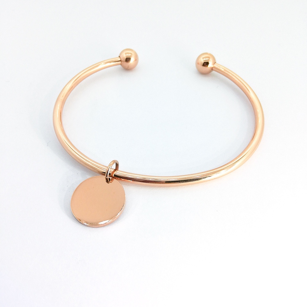 Baby Jewelry Gold Cuff Bangle Pulsera De Hombre Acero Inoxidable Custom Bangle With Coin Charms Adjustable Bangle