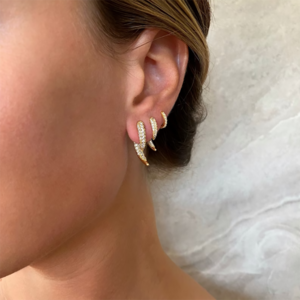 Pave Earrings Fashion Ear Jacket Earrings Hypoallergenic Stainless Steel 18K Gold Plated Lucky Animal Horn Jewelry Horn Earring