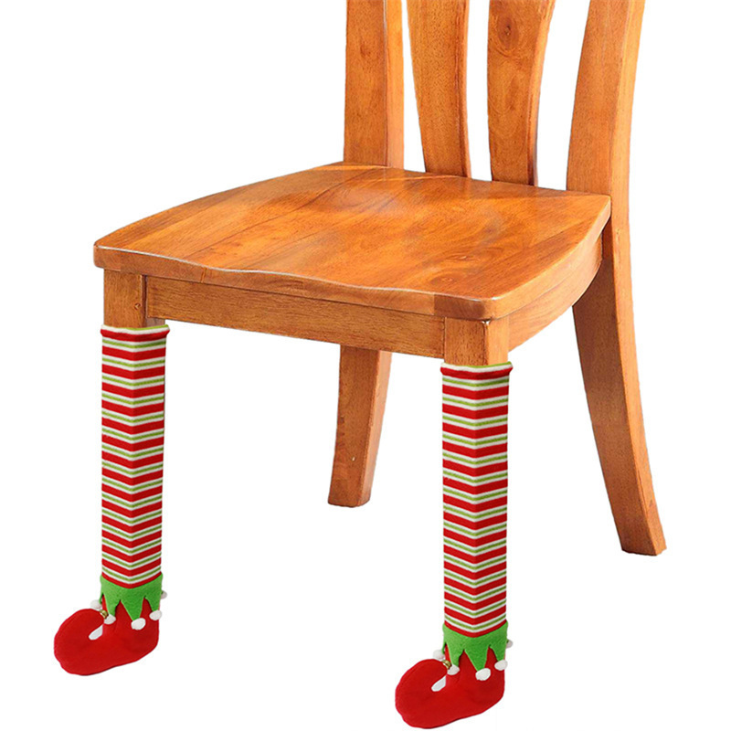 China christmas table ornaments christmas chair leg covers socks decorations elf santa feet shoes legs table covers socks