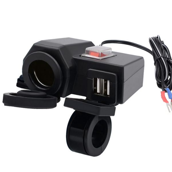 5V 1A 2.1A Waterproof Motorcycle Usb Charger Adapter, Dual USB Port Charger