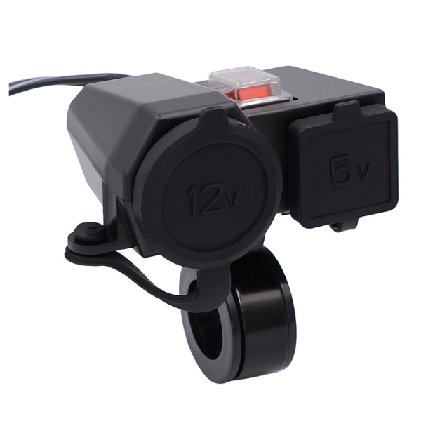 5V 1A 2.1A Waterproof Motorcycle Usb Charger Adapter, Dual USB Port Charger